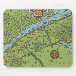 Gaspe Peninsula, Kanada Karte Mousepad