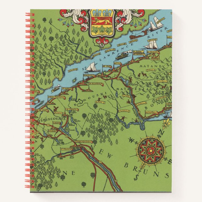 Gaspe Peninsula, Kanada Karte Notizbuch (Vorderseite)
