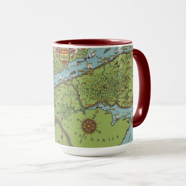 Gaspe Peninsula, Kanada Karte Tasse (VorderseiteRechts)