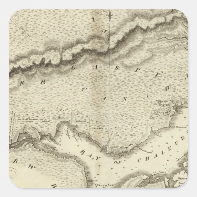 Gaspe Peninsula Quadratischer Aufkleber (Vorderseite)