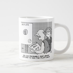 Gaspreisschock Energiebilanz und Pilotlampe Jumbo-Tasse