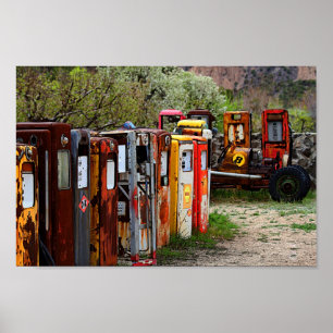 Gaspumpe Conga Linie in New Mexico Poster