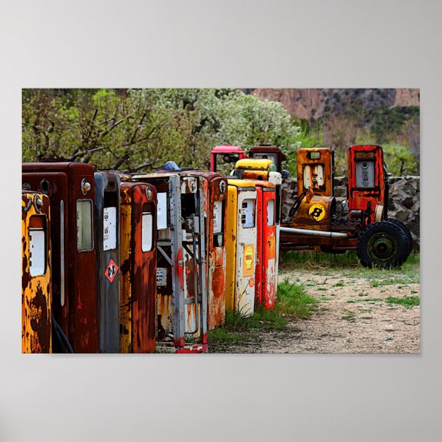 Gaspumpe Conga Linie in New Mexico Poster (Vorne)