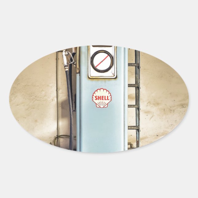 Gaspumpe Ovaler Aufkleber (Vorderseite)