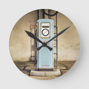 Gaspumpe Runde Wanduhr