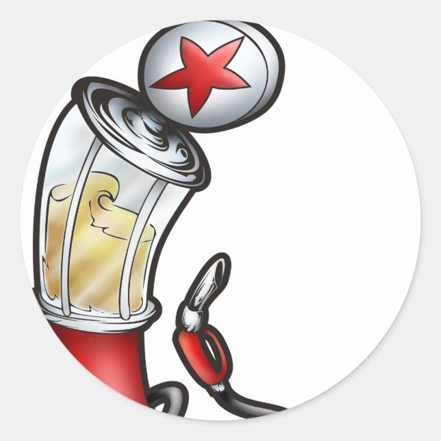 Gaspumpe Runder Aufkleber (Vorderseite)