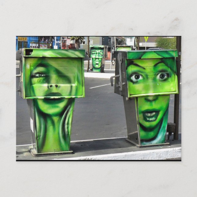 Gaspumpen Postkarte (Vorderseite)