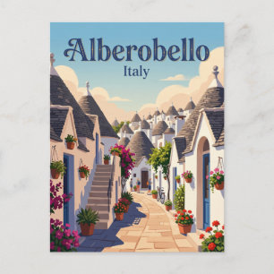 Gasse in Alberobello Italien Postkarte