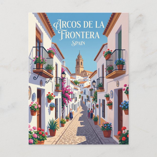 Gasse in Arcos de la Frontera Spanien Postkarte (Vorderseite)