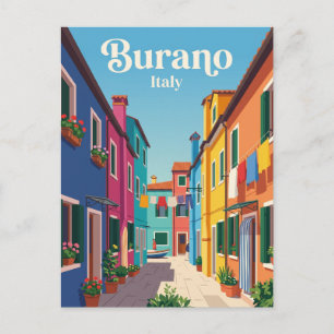 Gasse in Burano Italien Postkarte