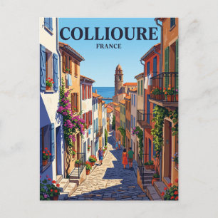 Gasse in Collioure Frankreich Postkarte