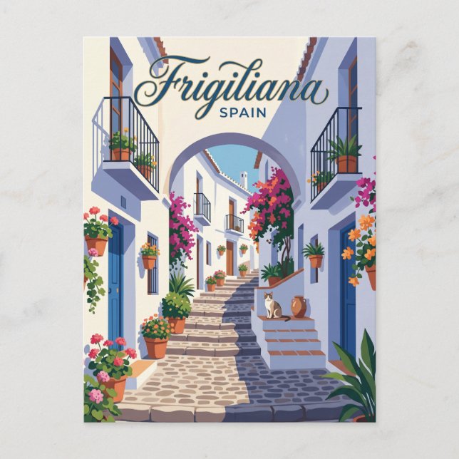 Gasse in Frigiliana Spanien Postkarte (Vorderseite)