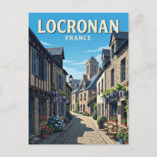 Gasse in Locronan Frankreich Postkarte