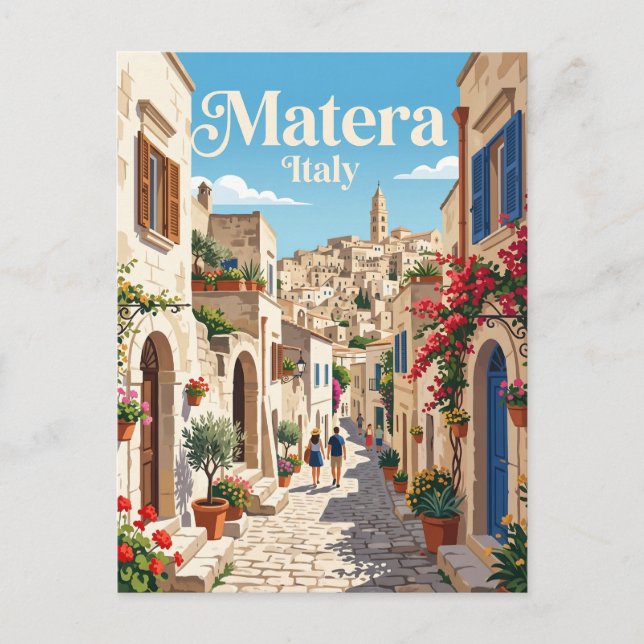 Gasse in Matera Italien Postkarte (Vorderseite)