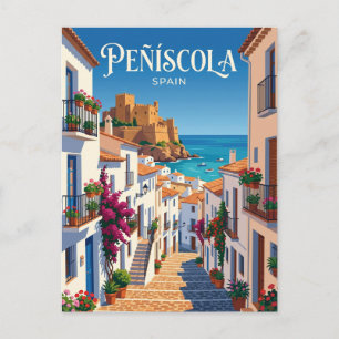 Gasse in Peñíscola Spanien Postkarte