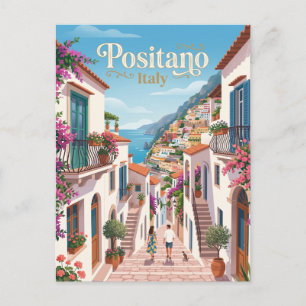Gasse in Positano Italien Postkarte