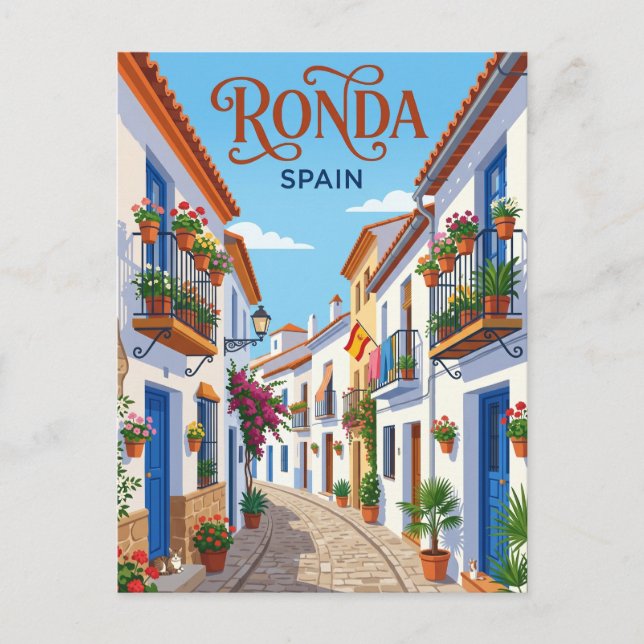 Gasse in Ronda Spanien Postkarte (Vorderseite)