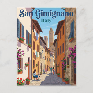 Gasse in San Gimignano Italien Postkarte