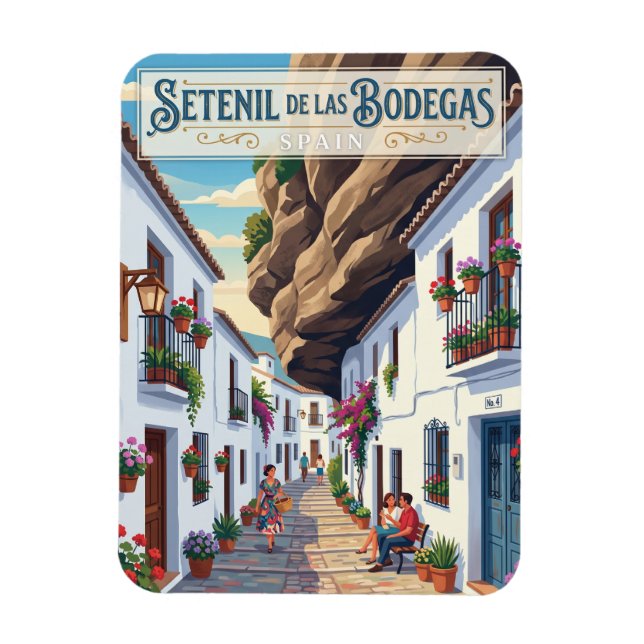 Gasse in Setenil de las Bodegas Spanien Magnet (Vertikal)