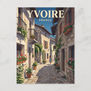 Gasse in Yvoire Frankreich Postkarte