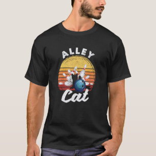 Gassenkatze Bowling Team Humor Lustiger Kegler Kat T-Shirt