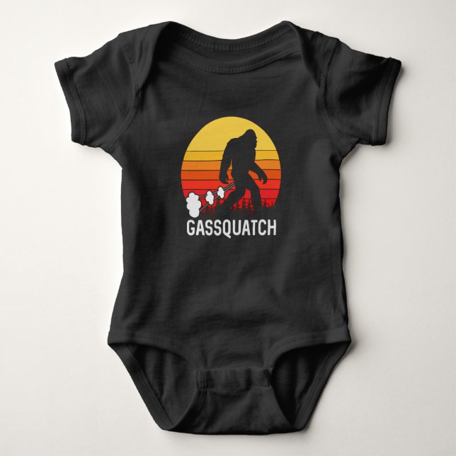 GASSQUATCH Bigfoot Retro Furz Design Baby Strampler (Vorderseite)