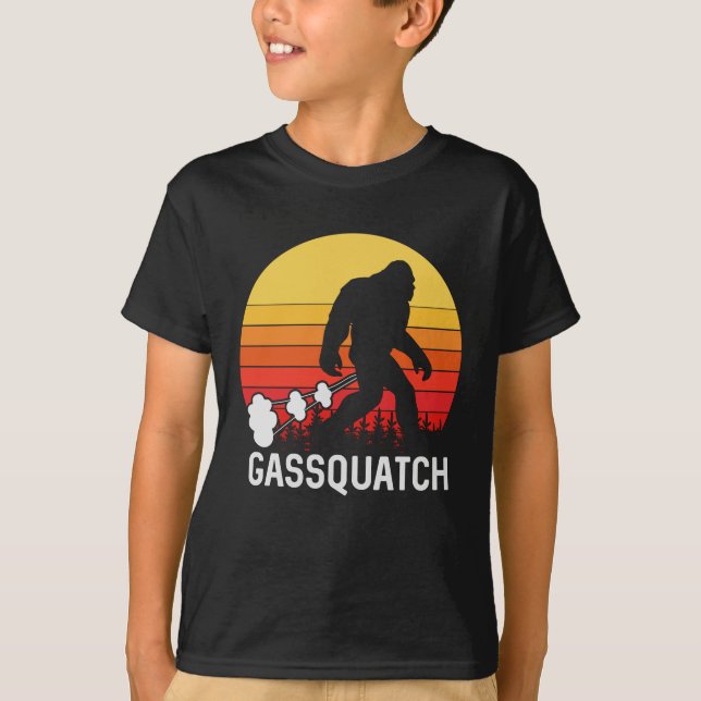 GASSQUATCH Bigfoot Retro Furz Design T-Shirt (Vorderseite)