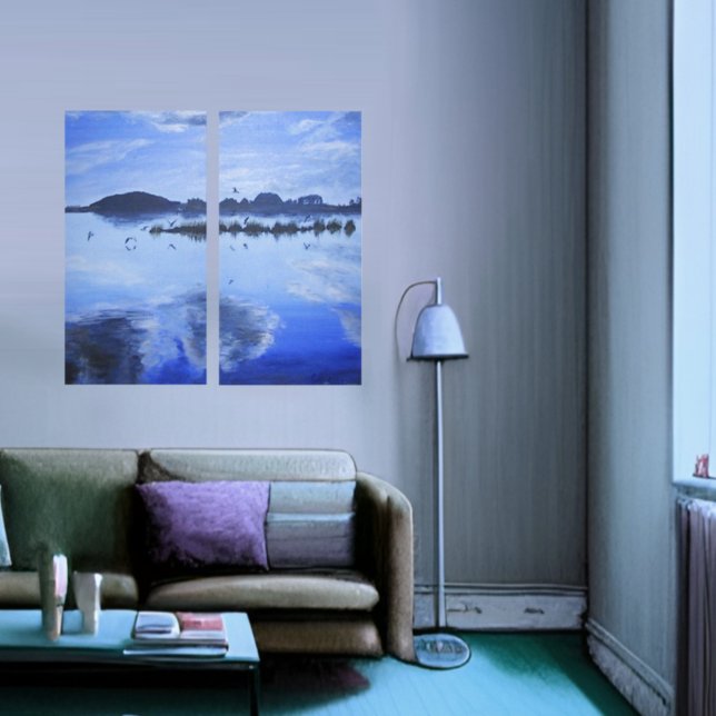 Gasssee, Spiegelflecken, Vögel, Wolken Leinwanddruck (Von Creator hochgeladen)