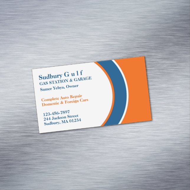 Gasstation Magnetische Visitenkarte (Beispiel)