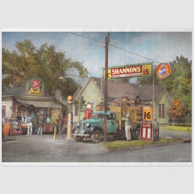 Gasstation - Shannons Supergasleitungen 1939 Seidenpapier (Vorderseite)