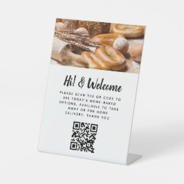 Gast-berührungsloses QR-Code Bäckerei benutzerdefi Sockelschild