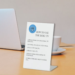 Gast Besucher Fernseher TV Anleitung Vermietung Sockelschild