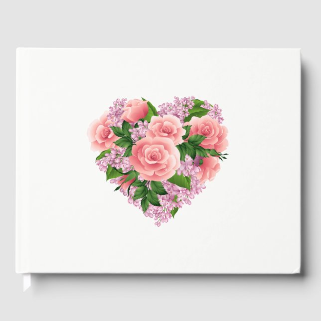 Gast Book-Floral Heart Gästebuch (Vorderseite)