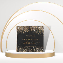 Gast Book graduate black gold Glitzer 2023 Notizbuch