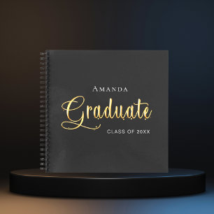 Gast Buch Graduierte schwarzen goldenen Namen eleg