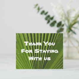 Gast des Hauses Vielen Dank Green Palm Leaf Wertsc Postkarte
