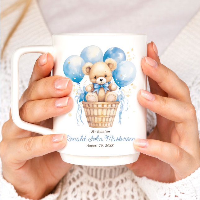 Gast Geschenk mit Balloon Teddy Bär für Boy Baptis Kaffeetasse (Von Creator hochgeladen)