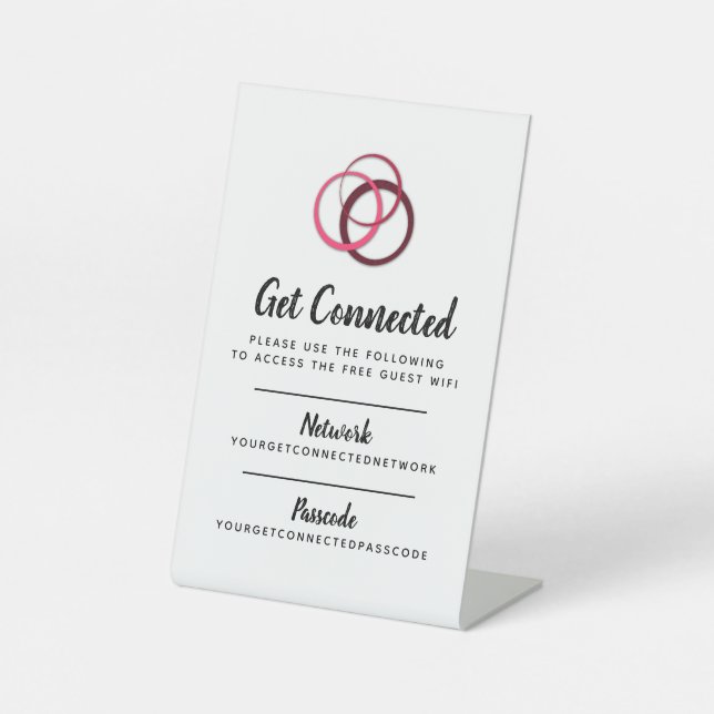 Gast-Informationen für das Wifi-Netzwerk Sockelschild (Vorderseite)