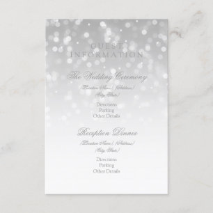 Gast-Informations-Silber Bokeh Schein-Lichter Begleitkarte