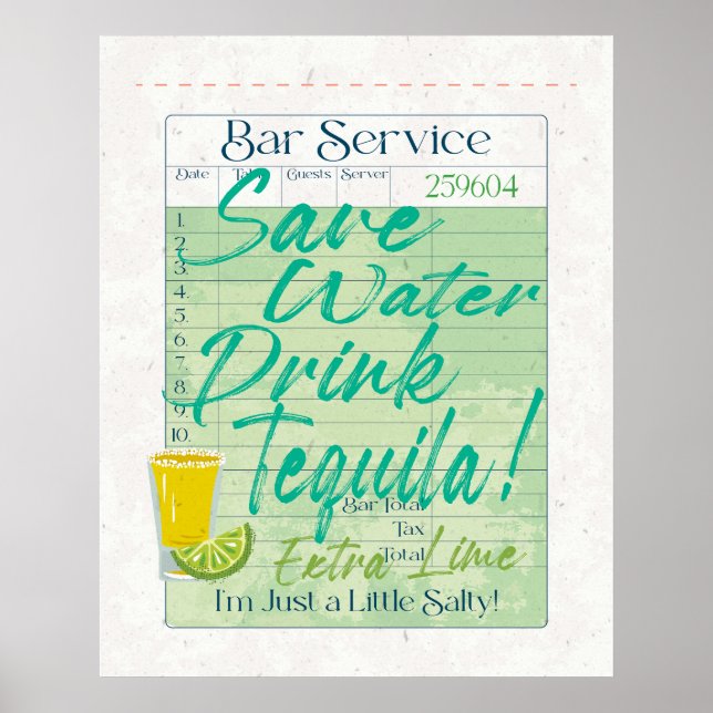 Gast Karo Empfang Rett Water Drink Tequila Salty Poster (Vorne)