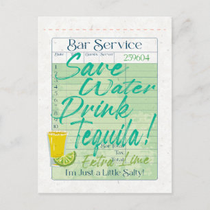 Gast Karo Empfang Rett Water Drink Tequila Salty Postkarte