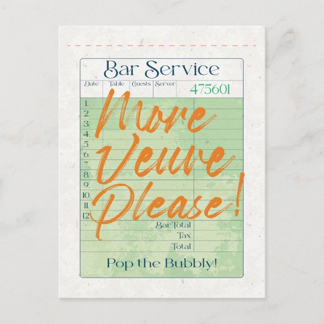 Gast-Karo Empfangen Champagner-Pop der Bubbly Postkarte (Vorderseite)