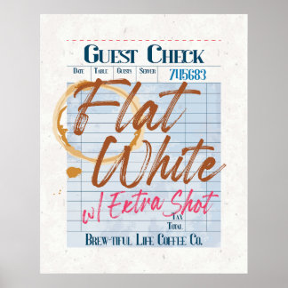 Gast Karo erhalten flach weißer Kaffee Extra Shot Poster