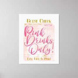Gast Karo erhalten rosa Getränke Preppy Feminine Leinwanddruck