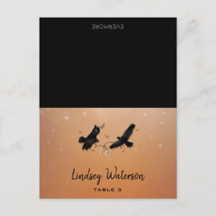 Gast Name gedruckte Table Card Ravens Halloween Postkarte