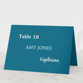 Gast Name Meice Choice Türkise Blue Platzkarte Tischnummer