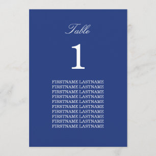 Gast-Namen Dark Blue Table Card