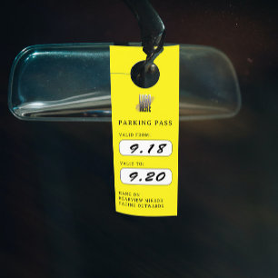 Gast-Parkpass für Firmenlogos auf Spiegel Türanhänger
