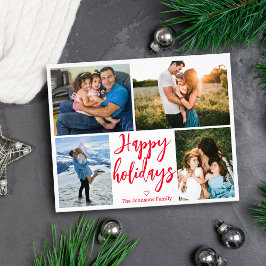 Gast Rote Handschrift 4 Fotos Collage Flyer