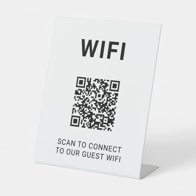 Gast-Wifi-QR-Code Verbindungslogin Minimal Sockelschild (Vorderseite)